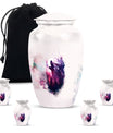 Howling Wolf Artistic Memorial Urn - White Cremation Urn For Ashes
