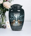Wolf Howling Classic Urn, funeral urn for adult ashes