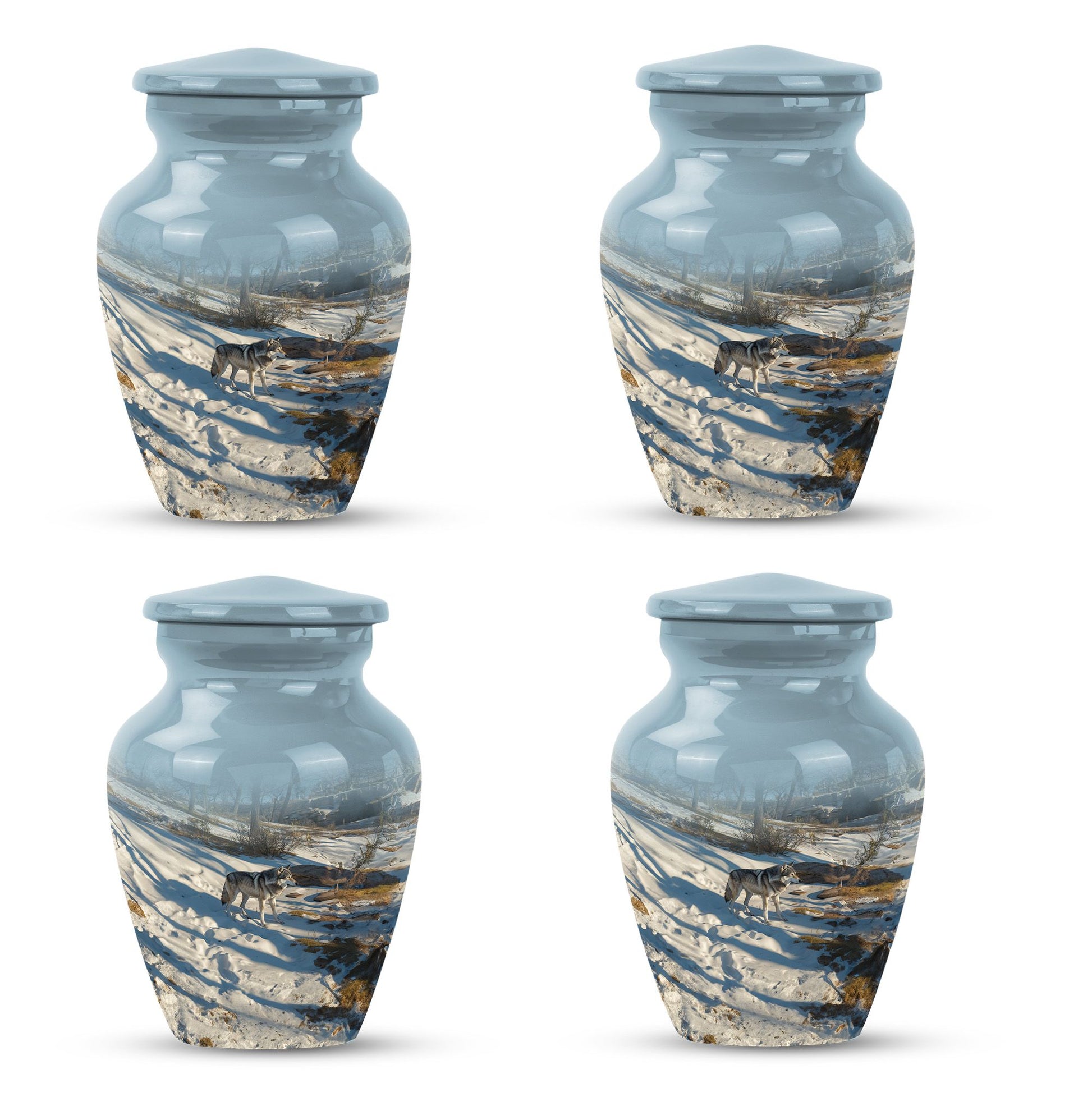 wolf howling urn, cremation urn for ashes