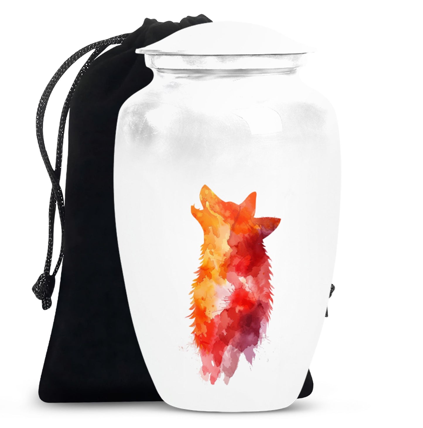 Wolf howling urn, 