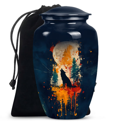 Wolf Howling Urn - Keepsake Urn