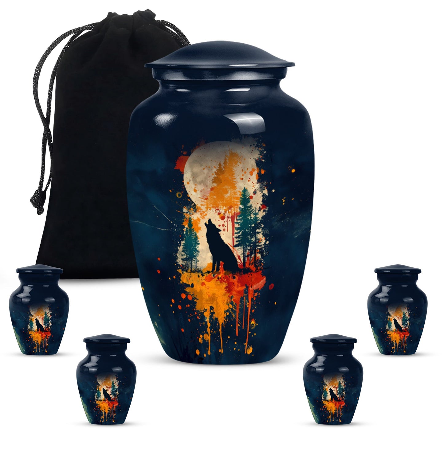 Wolf Howling Urn - Keepsake Urn