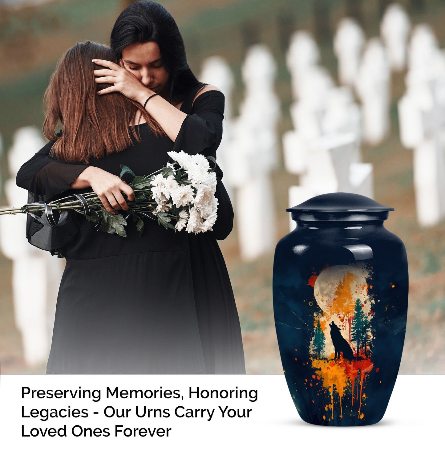 Wolf Howling Urn - Keepsake Urn