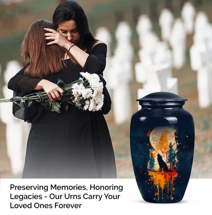 Wolf Howling Urn - Keepsake Urn