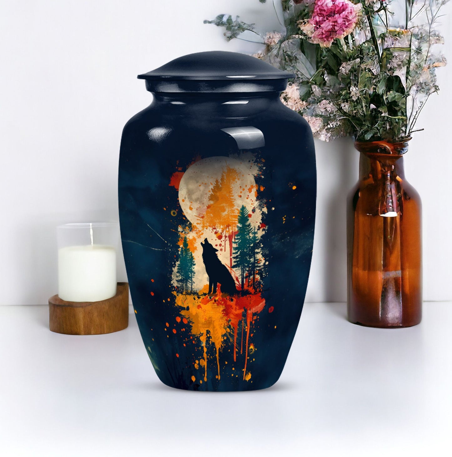 Wolf Howling Urn - Keepsake Urn