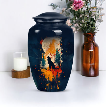 Wolf Howling Urn - Keepsake Urn