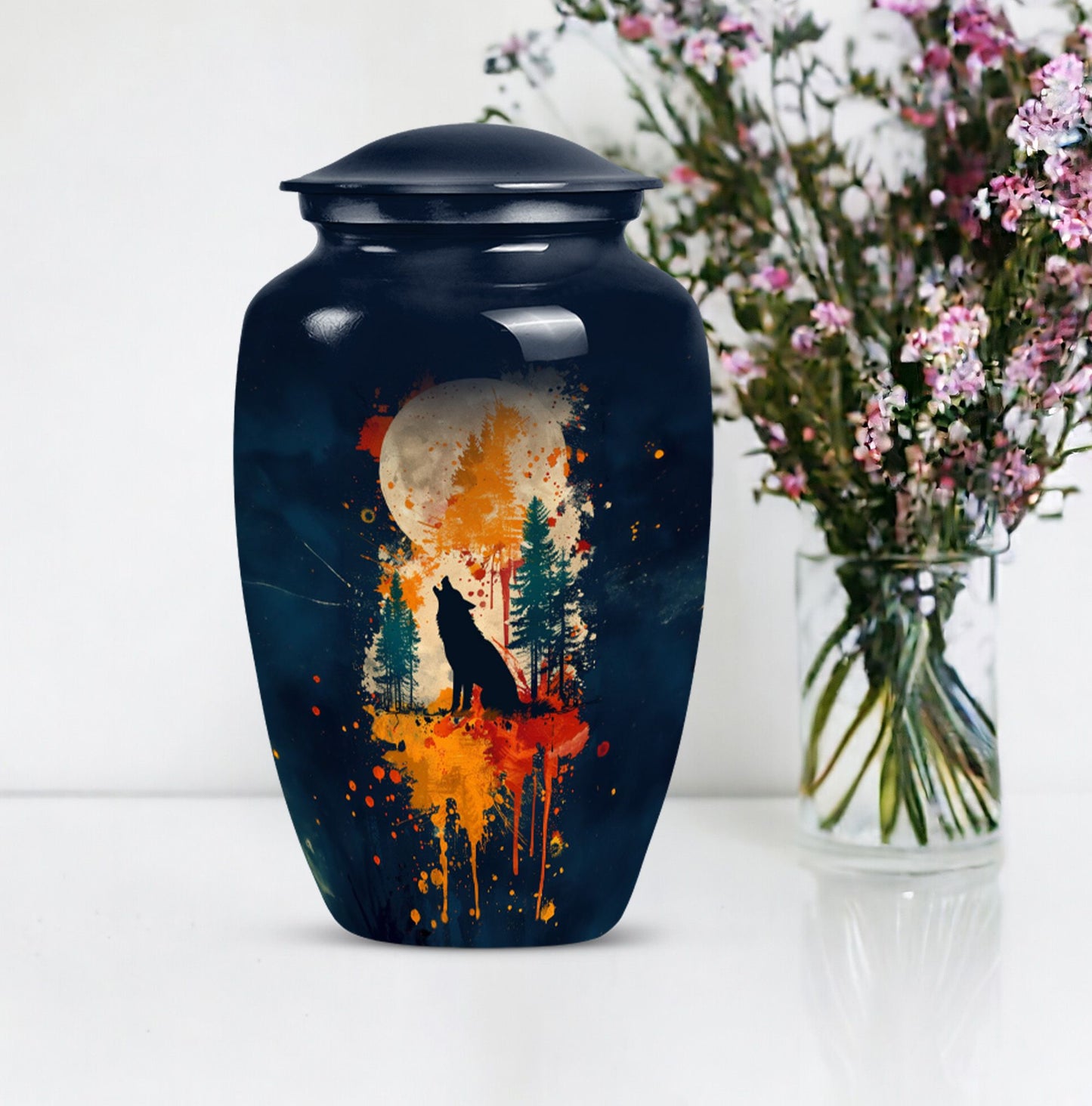 Wolf Howling Urn - Keepsake Urn