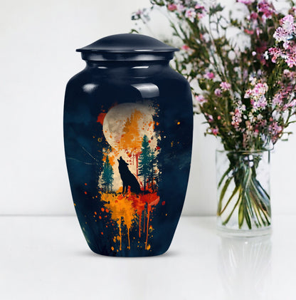 Wolf Howling Urn - Keepsake Urn