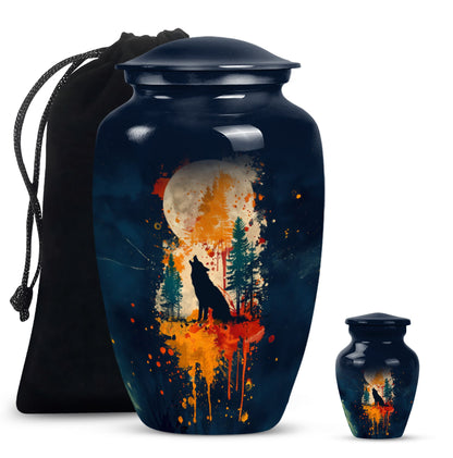 Wolf Howling Urn - Keepsake Urn
