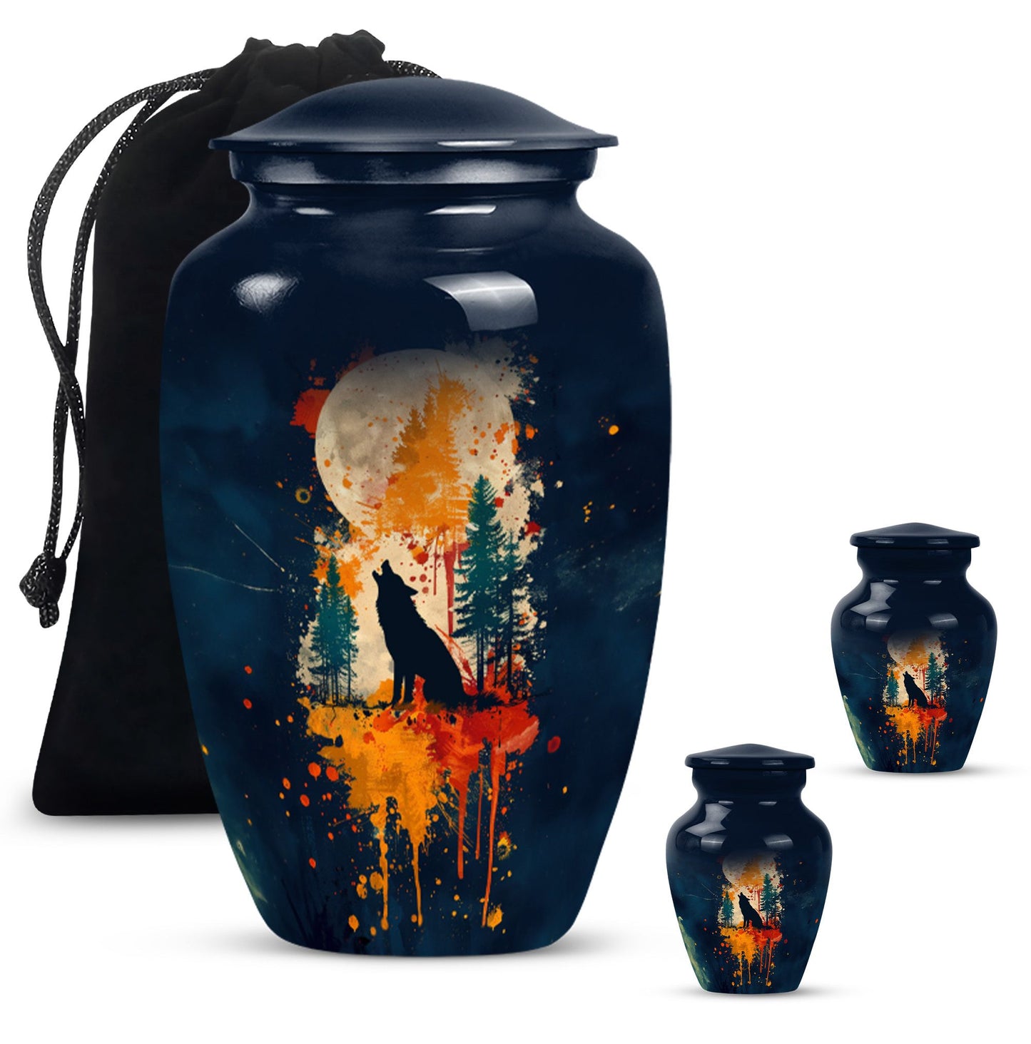 Wolf Howling Urn - Keepsake Urn