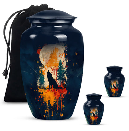 Wolf Howling Urn - Keepsake Urn