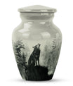 Wolf Howling Memorial Urn, Cremation Urns for Human Ashes
