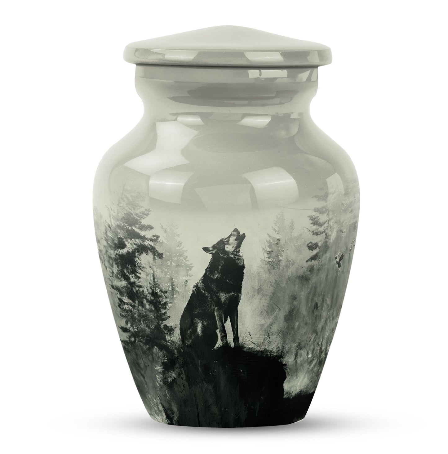 Wolf Howling Memorial Urn, Cremation Urns for Human Ashes