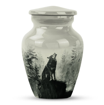 Wolf Howling Memorial Urn, Cremation Urns for Human Ashes