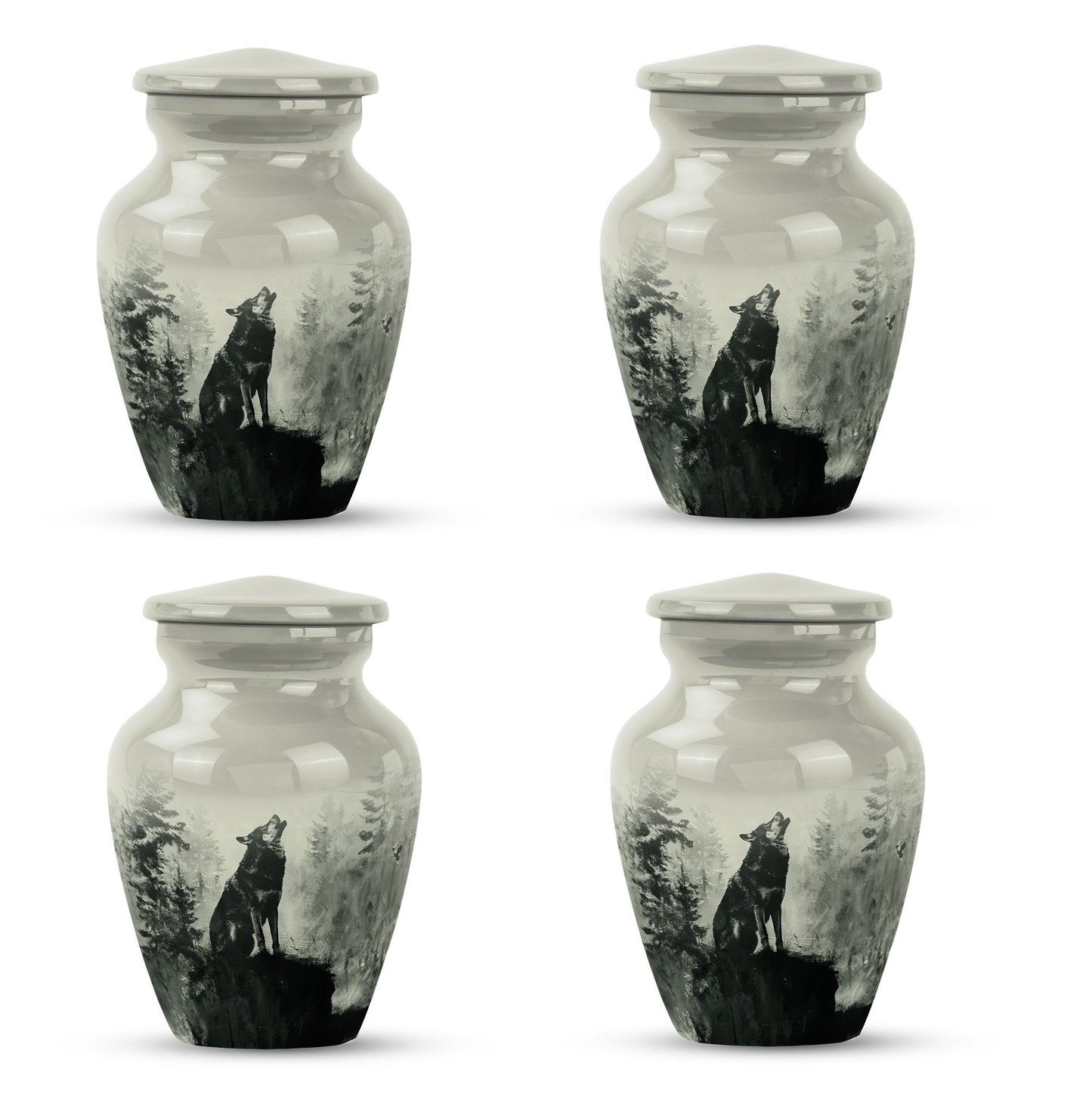 Wolf Howling Memorial Urn, Cremation Urns for Human Ashes