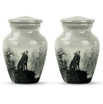 Wolf Howling Memorial Urn, Cremation Urns for Human Ashes
