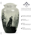 Wolf Howling Memorial Urn, Cremation Urns for Human Ashes