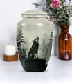 Wolf Howling Memorial Urn, Cremation Urns for Human Ashes