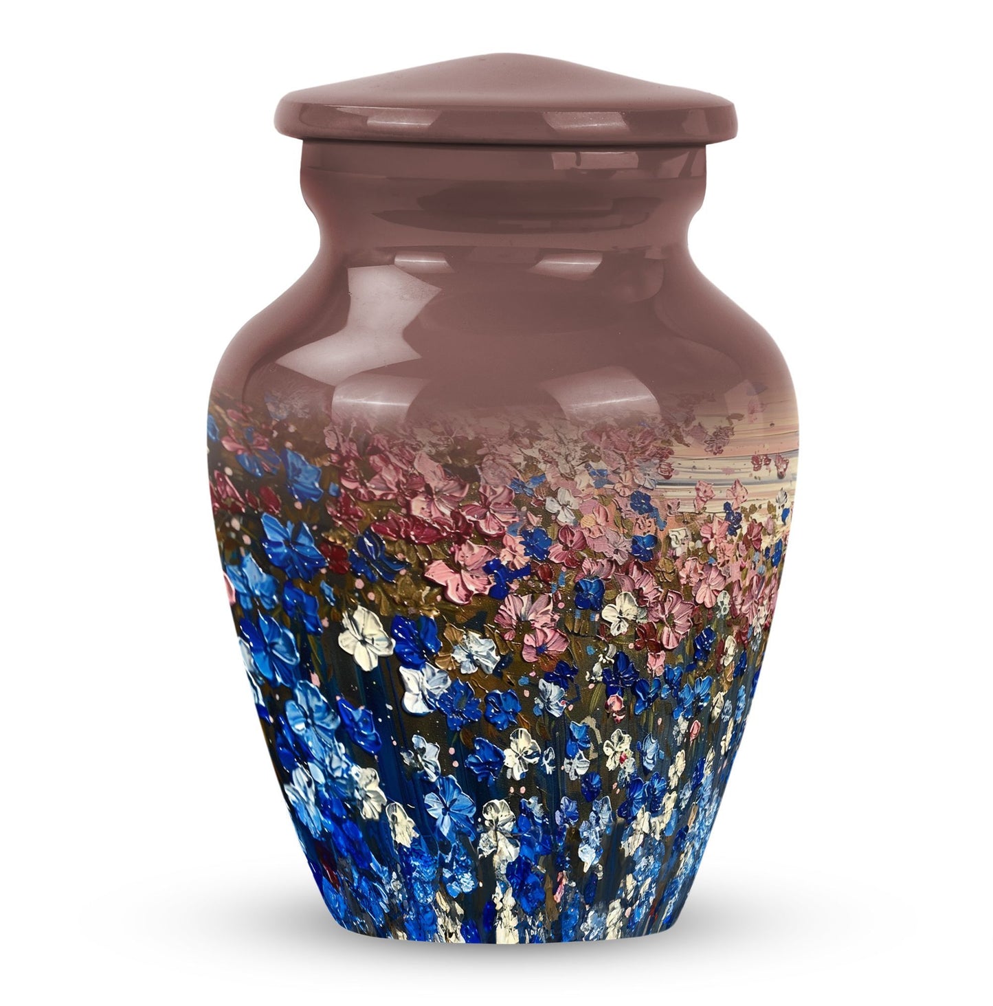 FLOWERS Urn, memorial ash urn for adults.