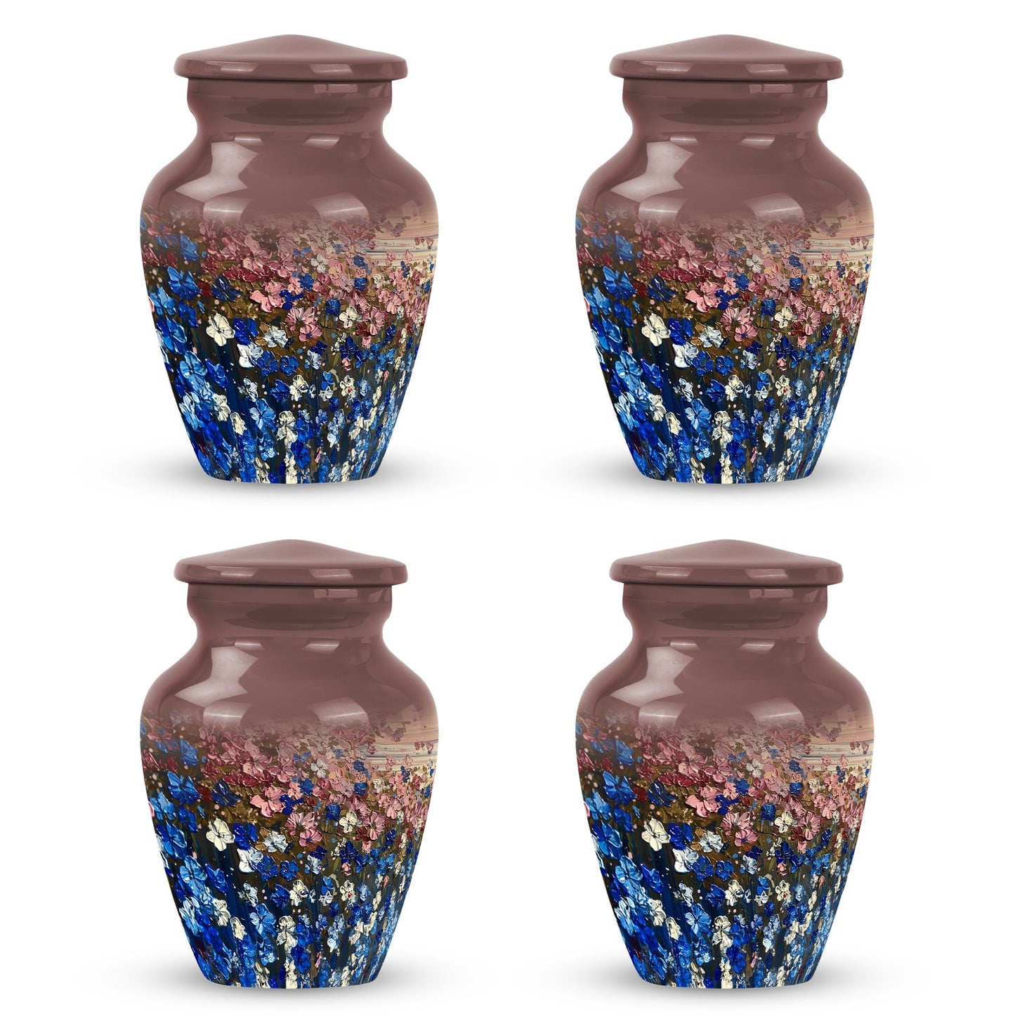FLOWERS Urn, memorial ash urn for adults.