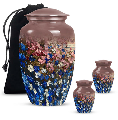 FLOWERS Urn, memorial ash urn for adults.