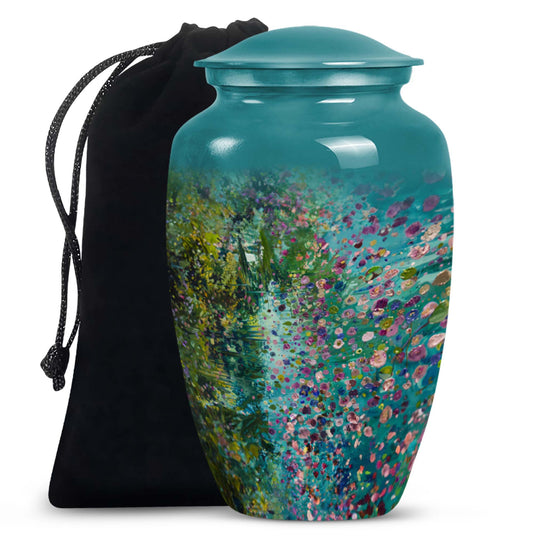 FLOWERS urn, cremation urn