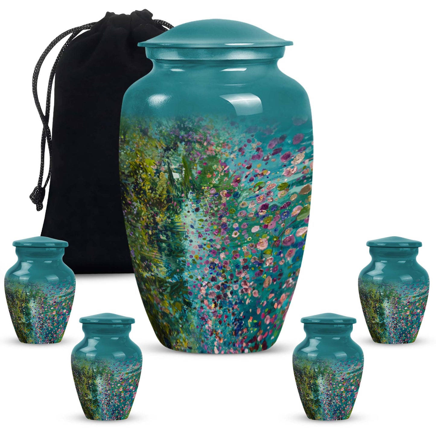 FLOWERS urn, cremation urn