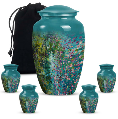 FLOWERS urn, cremation urn