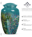 FLOWERS urn, cremation urn