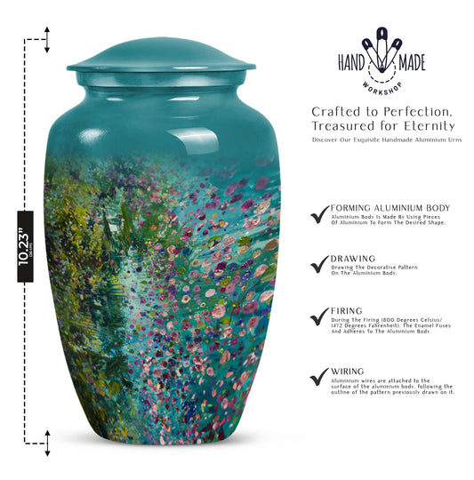 FLOWERS urn, cremation urn