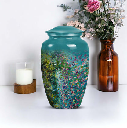 FLOWERS urn, cremation urn