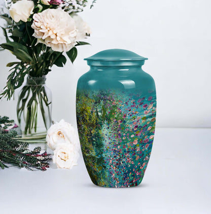 FLOWERS urn, cremation urn