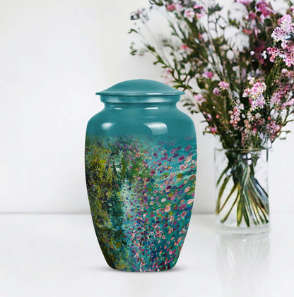 FLOWERS urn, cremation urn