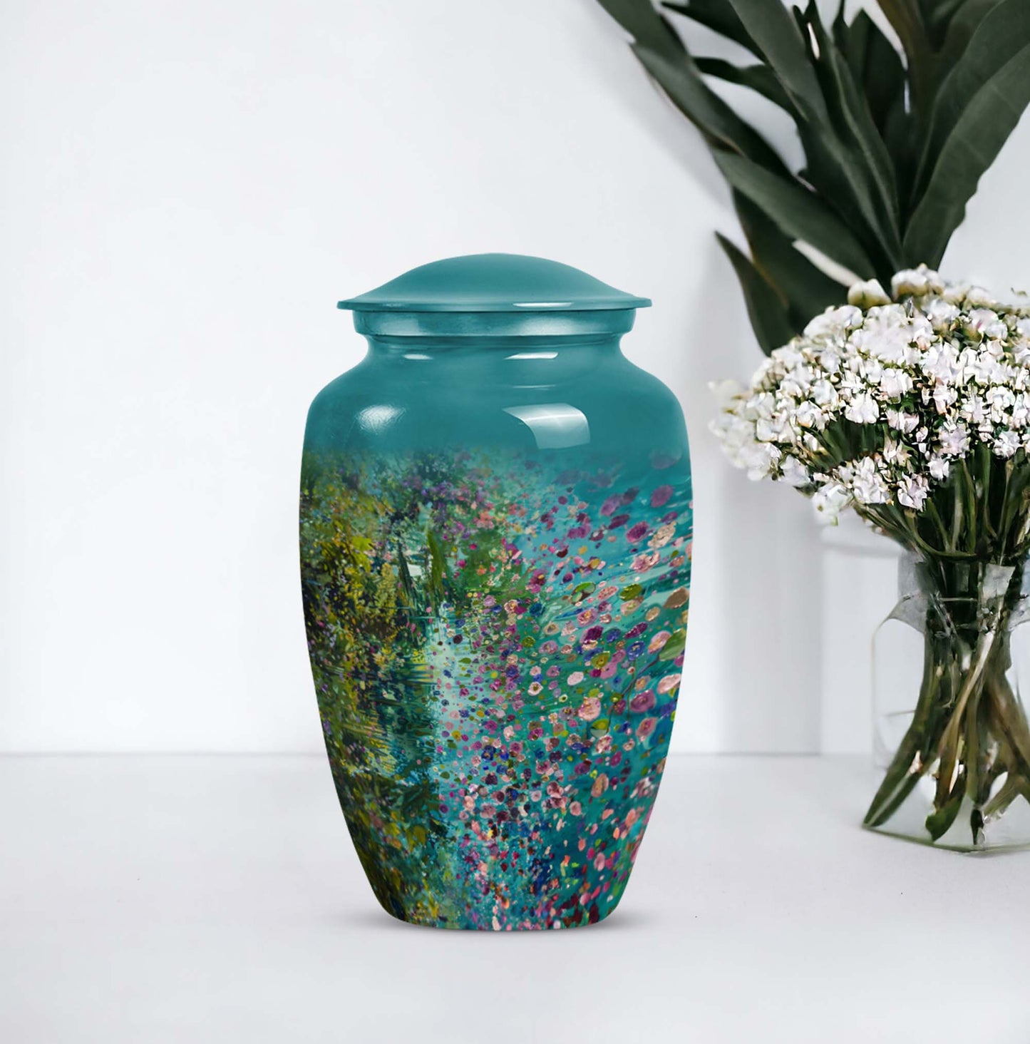 FLOWERS urn, cremation urn