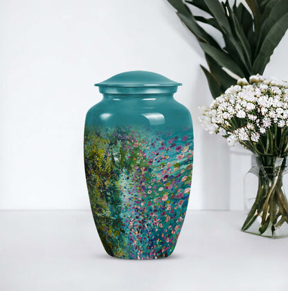 FLOWERS urn, cremation urn