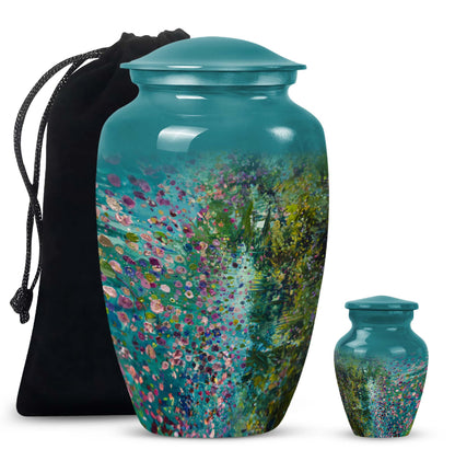 FLOWERS urn, cremation urn