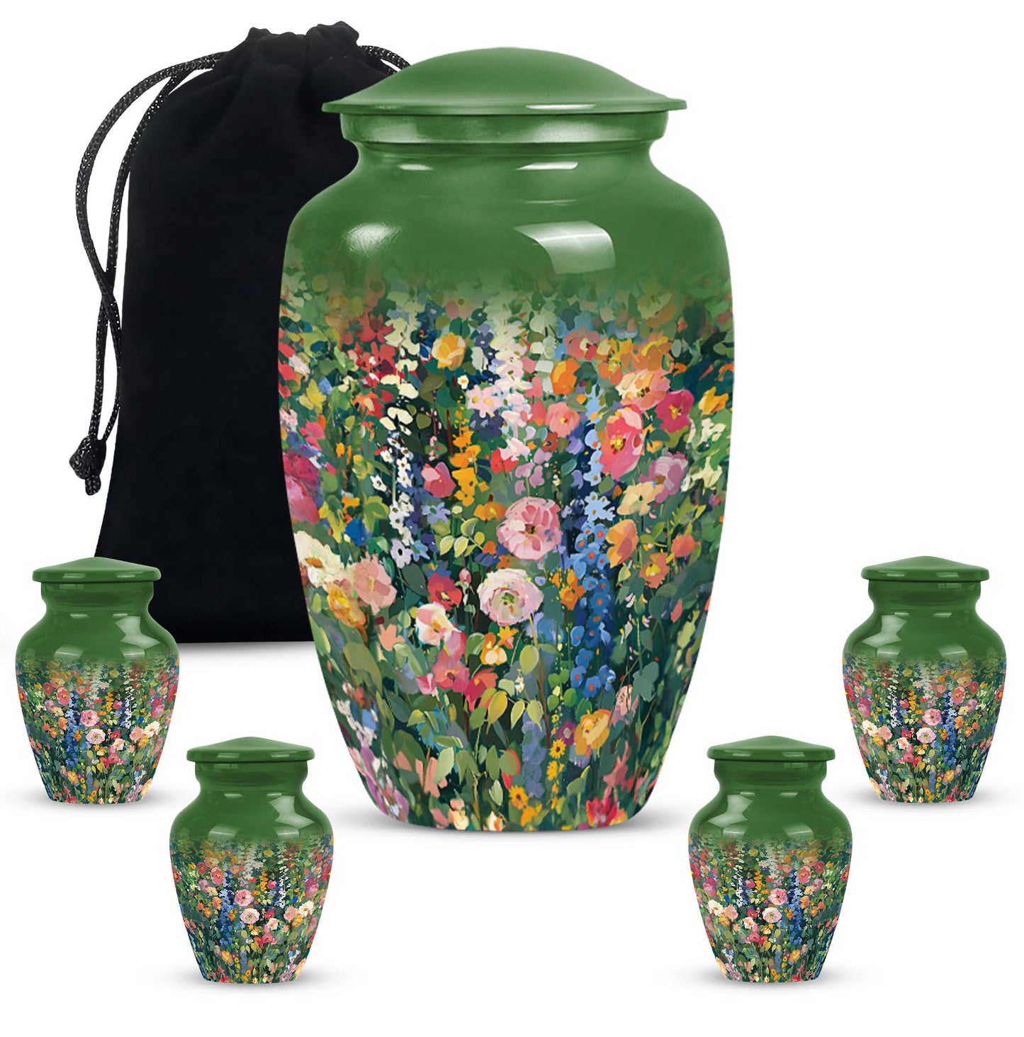 Flowers Urn, large cremation urn for memorial burial