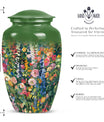 Flowers Urn, large cremation urn for memorial burial