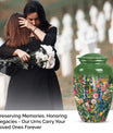Flowers Urn, large cremation urn for memorial burial