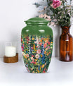 Flowers Urn, large cremation urn for memorial burial