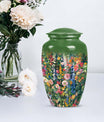 Flowers Urn, large cremation urn for memorial burial