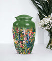 Flowers Urn, large cremation urn for memorial burial