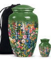 Flowers Urn, large cremation urn for memorial burial