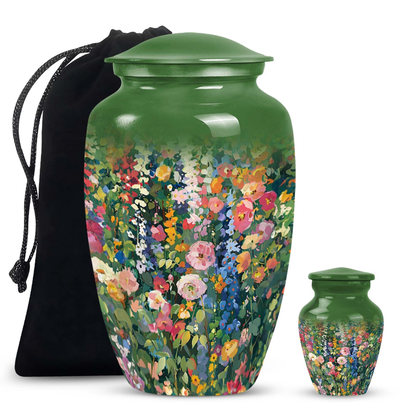 Flowers Urn, large cremation urn for memorial burial