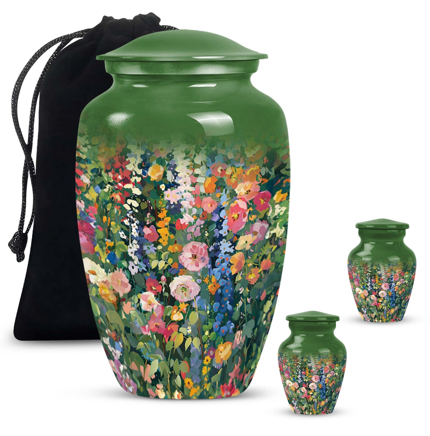 Flowers Urn, large cremation urn for memorial burial