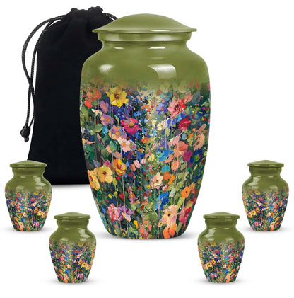 10 inch FLOWERS cremation urn in classic design