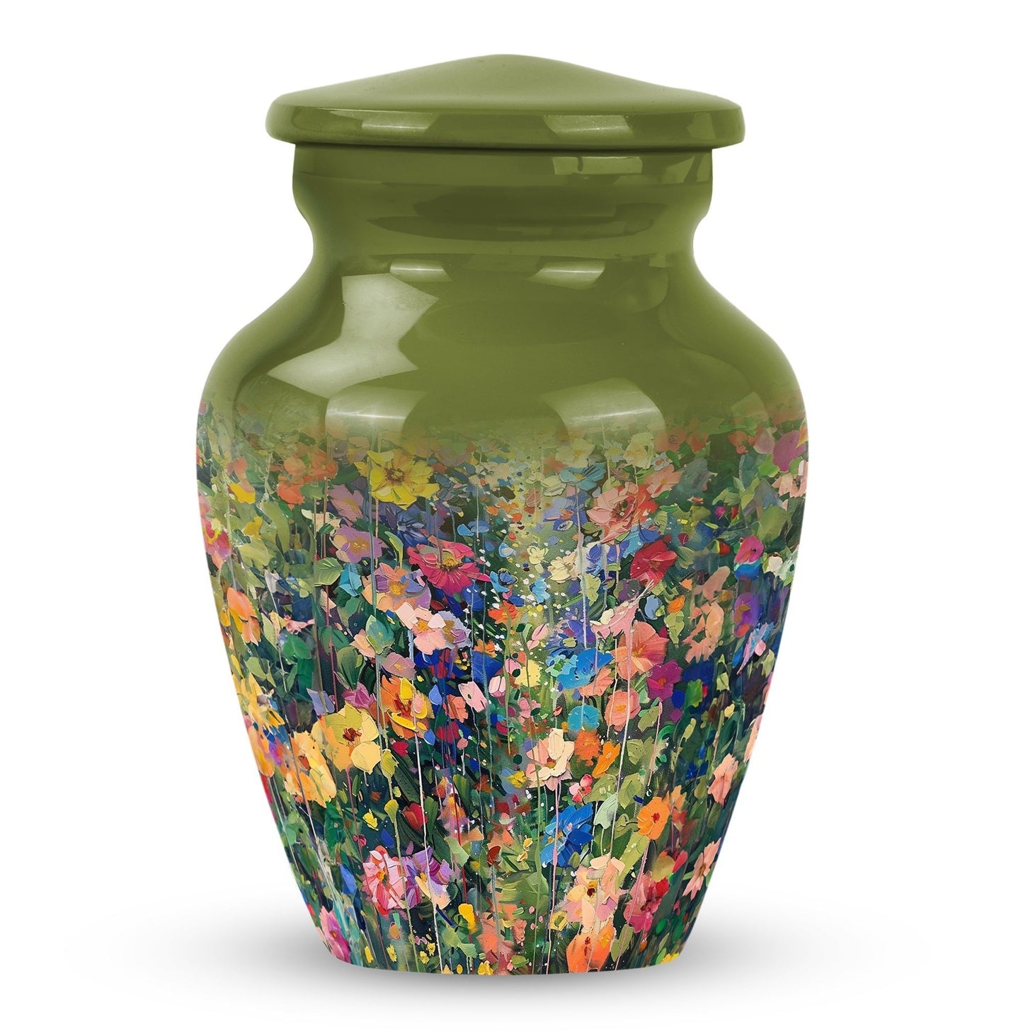 10 inch FLOWERS cremation urn in classic design