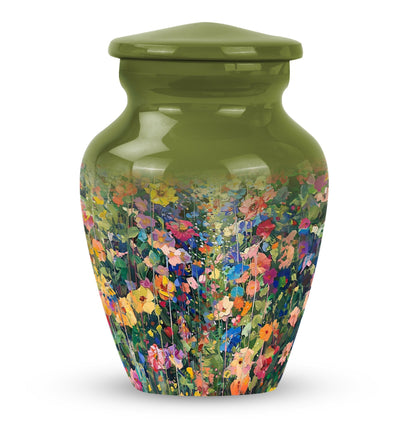 10 inch FLOWERS cremation urn in classic design