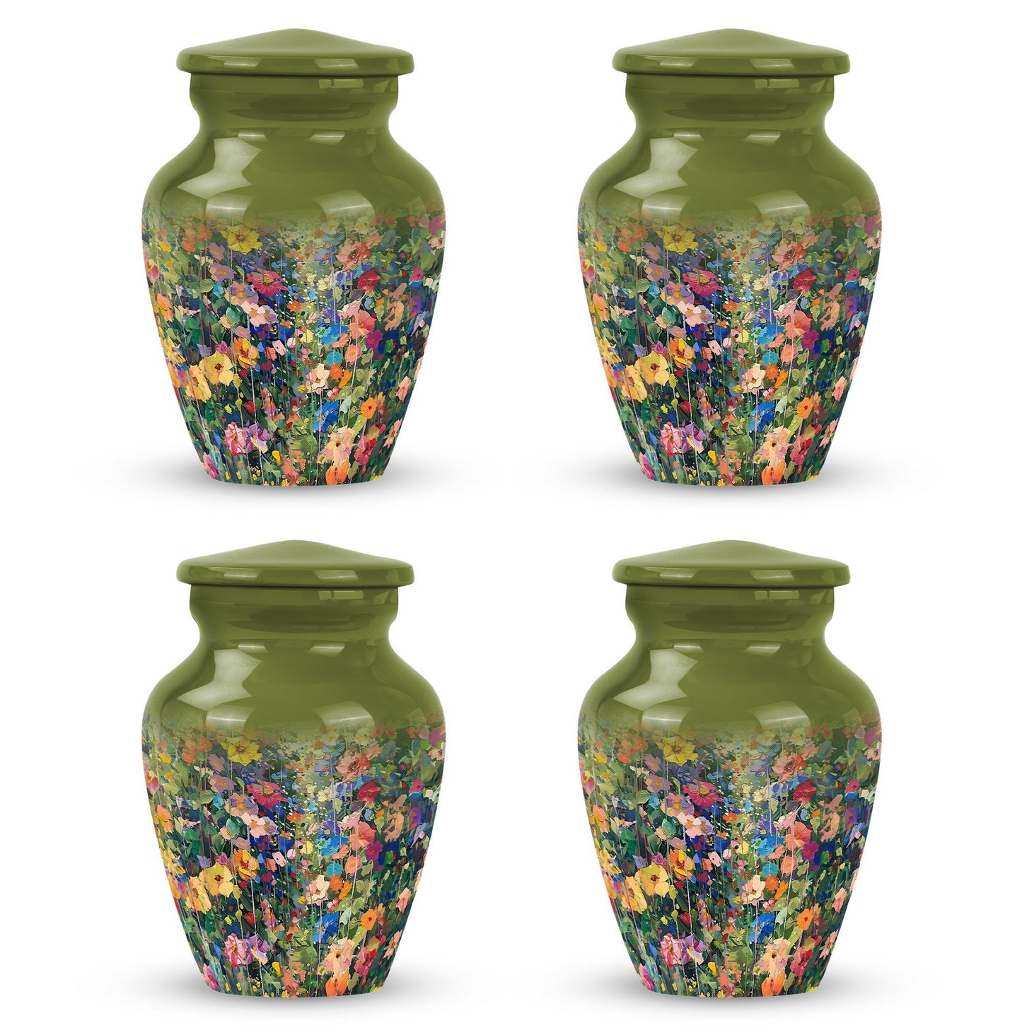 10 inch FLOWERS cremation urn in classic design