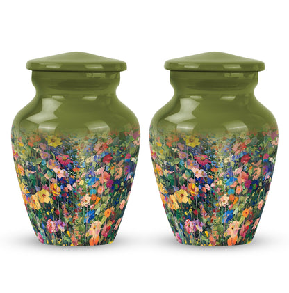 10 inch FLOWERS cremation urn in classic design